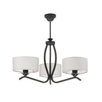 Candelabru modern brate negre abajururi textile albe 3xE27/60W Kaszmir 1278 Jupiter