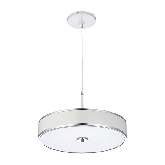 Lustra moderna design compact alb-crom abajur plexi 5xE14/60W D48 Jazz 1223 Jupiter