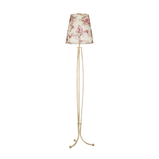 Lampadar shabby chic ecru abajur textil model floral 1xE27/60W Sara 1287 Jupiter