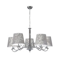 Candelabru modern futurist abajururi textile gri 5xE27/60W Venus 1289 Jupiter
