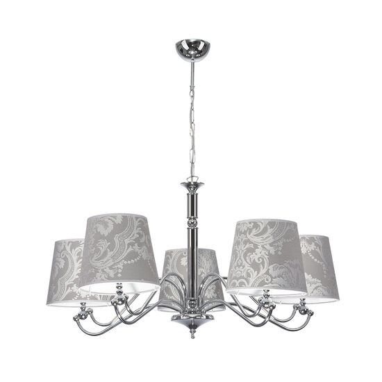 Candelabru modern futurist abajururi textile gri 5xE27/60W Venus 1289 Jupiter
