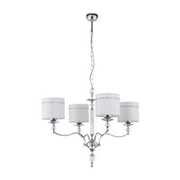 Candelabru modern elegant abajur tesatura gri cristale 4xE27/60W Hilton 1425 Jupiter