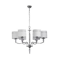 Candelabru modern elegant abajur tesatura gri cristale 6xE27/60W Hilton 1426 Jupiter