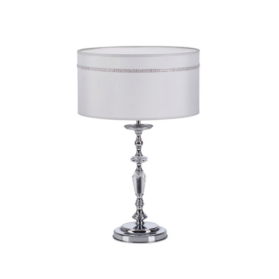 Veioza moderna eleganta abajur tesatura gri cristale 1xE27/60W Hilton 1427 Jupiter