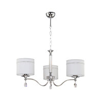 Candelabru modern elegant abajururi textile gri cristale 3xE27/60W Julia II 1526 Jupiter
