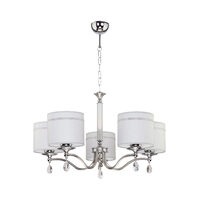 Candelabru modern elegant abajururi textile gri cristale 5xE27/60W Julia II 1527 Jupiter