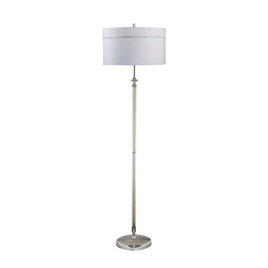 Lampadar modern elegant abajur textil gri cristale 3xE27/60W Julia II 1530 Jupiter