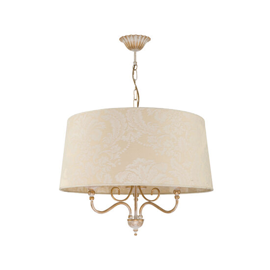 Candelabru modern auriu antichizat abajur textil ecru-auriu 3xE27/60W Sofia 1590 Jupiter