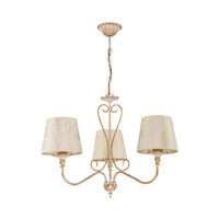 Candelabru modern auriu antichizat abajururi textile ecru-aurii 3xE27/60W Sofia 1591 Jupiter