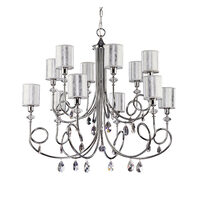 Candelabru modern cristale abajururi textile argintii 12xE14/40W Delfina 1596 Jupiter