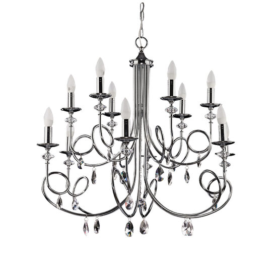 Candelabru modern design simetric pandantive de cristal 12xE14/40W Dakar 1599 Jupiter