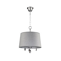 Candelabru modern cristale abajur textil gri 3xE27/60W Egida 1602 Jupiter