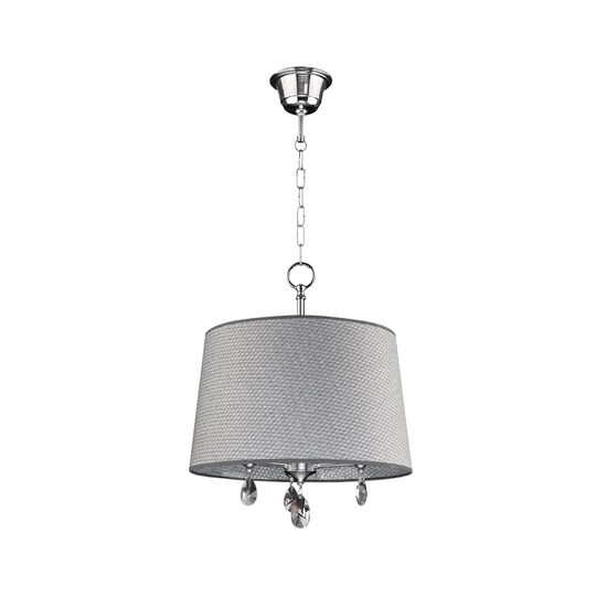 Candelabru modern cristale abajur textil gri 3xE27/60W Egida 1602 Jupiter