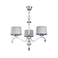 Candelabru modern cristale abajururi textile gri 3xE27/60W Egida 1603 Jupiter
