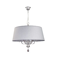 Candelabru modern cristale abajur textil gri 6xE27/60W Egida 1605 Jupiter