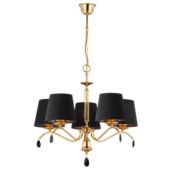 Candelabru modern alama cristale abajururi textile 5xE27/60W Egida 1795 Jupiter