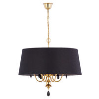 Candelabru modern alama cristale abajur negru 6xE27/60W Egida 1796 Jupiter