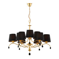 Candelabru modern alama cristale abajururi textile 9xE27/60W Egida 1797 Jupiter