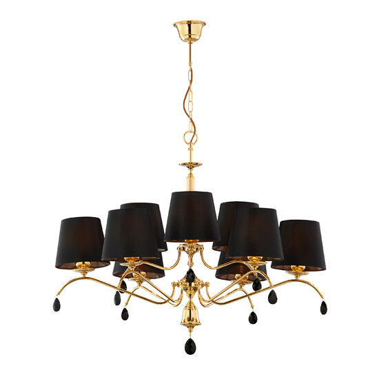 Candelabru modern alama cristale abajururi textile 9xE27/60W Egida 1797 Jupiter