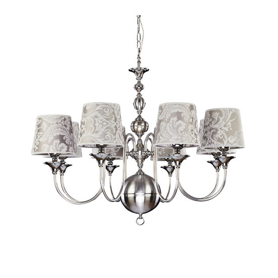 Candelabru modern crom abajururi textile 8xE27/60W Batumi 1610 Jupiter