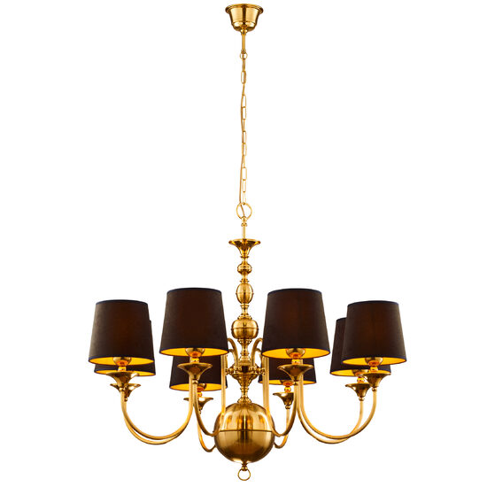 Candelabru modern crom abajururi textile negre 8xE27/60W Batumi 1952 Jupiter