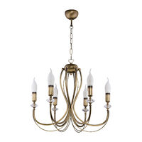 Candelabru clasic alama patinata detalii cristal 6xE14/40W Melody 1612 Jupiter