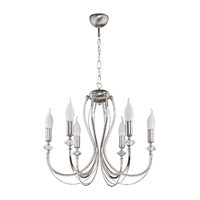 Candelabru clasic finisat nichel detalii cristal 6xE14/40W Melody 1616 Jupiter