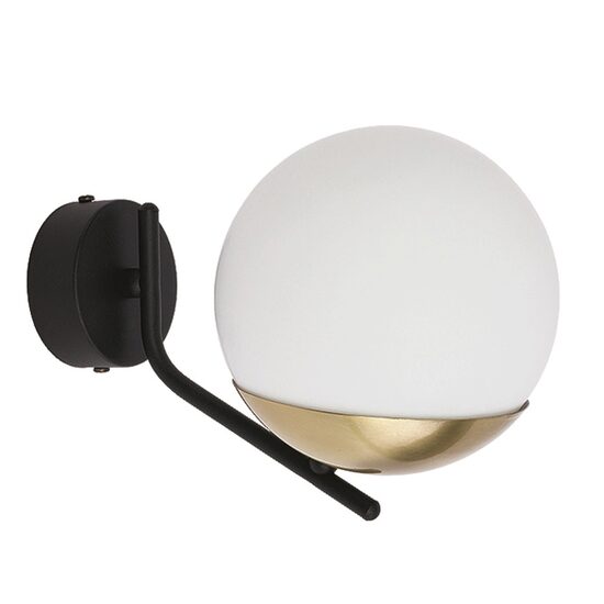 Aplica moderna neagra+alama abajur sticla opal 1xE14/40W Santa 1721 Jupiter