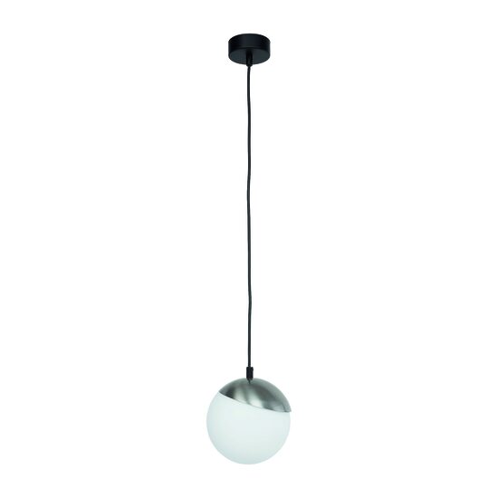 Lustra moderna neagra+nichel abajur sticla opal 1xE14/40W Santa 1722 Jupiter