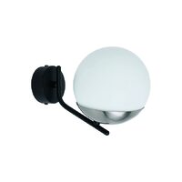 Aplica moderna neagra+nichel abajur sticla opal 1xE14/40W Santa 1725 Jupiter