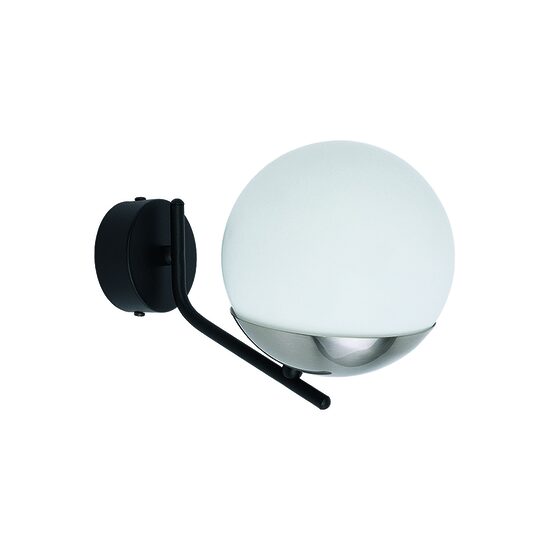 Aplica moderna neagra+nichel abajur sticla opal 1xE14/40W Santa 1725 Jupiter