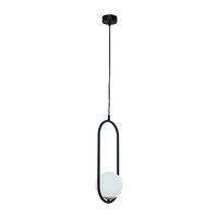 Lustra moderna geometrica neagra abajur sticla opal 1xE14/40W Igon 1726 Jupiter