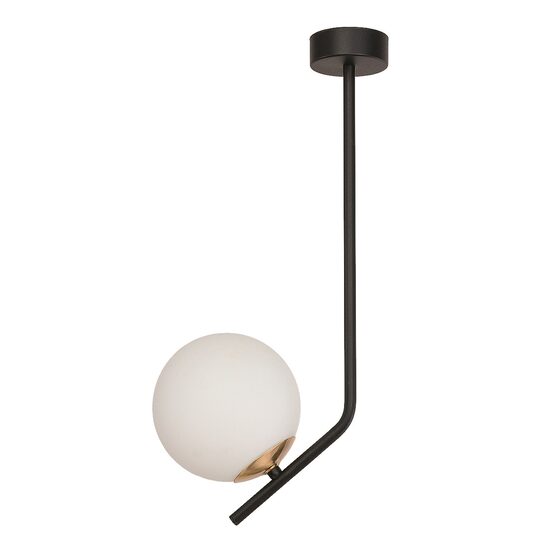 Lustra moderna neagra+alama abajur sticla opal 1xE14/40W Tim 1731 Jupiter