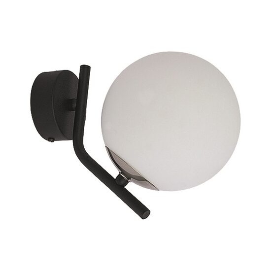 Aplica moderna neagra+nichel abajur din sticla opal 1xE14/40W Tim 1738 Jupiter