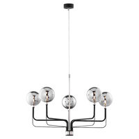Lustra moderna neagra+nichel abajururi sticla 5xG9/60W Eris 1888 Jupiter