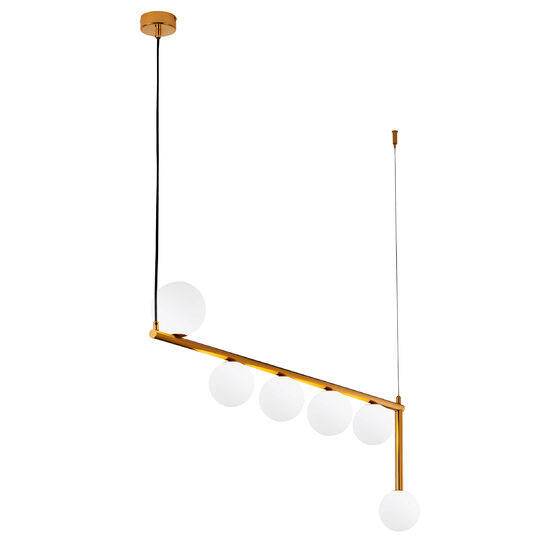 Lustra moderna aurie eleganta abajururi sticla opal 6xG9/60W Taida 1922 Jupiter