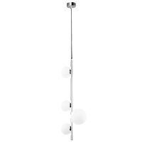 Lustra moderna nichelata eleganta abajururi sticla opal 4xG9/60W Taida 1925 Jupiter
