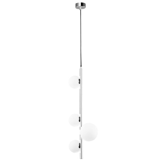 Lustra moderna nichelata eleganta abajururi sticla opal 4xG9/60W Taida 1925 Jupiter