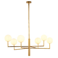 Candelabru modern alama abajururi sticla opal 6xG9/60W Feme 1930 Jupiter