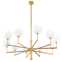 Candelabru modern alama abajururi sticla opal 10xG9/60W Feme 1931 Jupiter