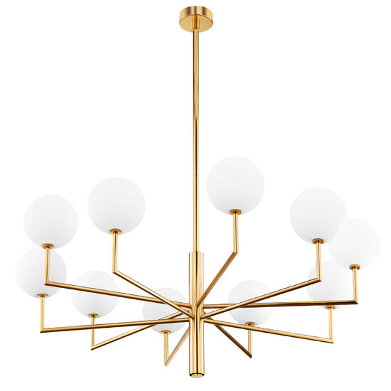 Candelabru modern alama abajururi sticla opal 10xG9/60W Feme 1931 Jupiter