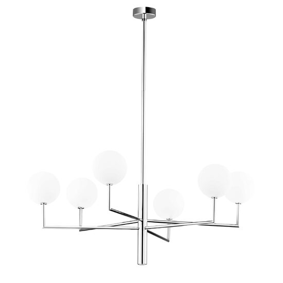 Candelabru modern alama abajururi sticla opal 6xG9/60W Feme 1935 Jupiter
