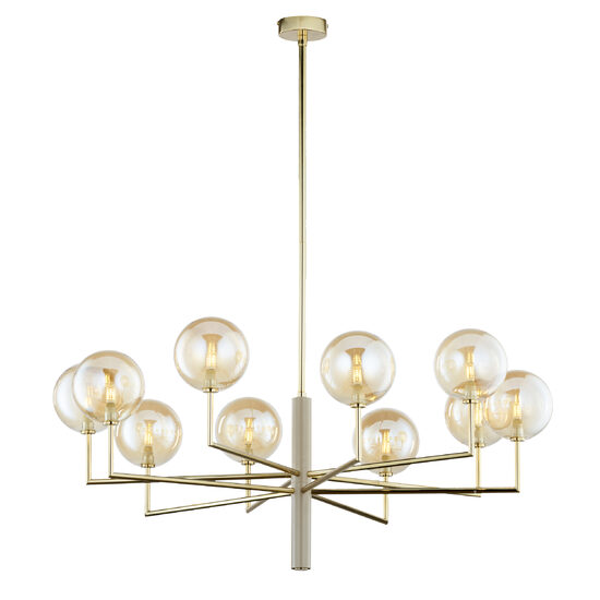 Candelabru modern alama abajururi champagne 10xG9/60W Feme 1977 Jupiter
