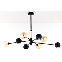 Candelabru modern negru abajururi champagne 4xG9/60W si 4xGU10/60W Moka 1994 Jupiter