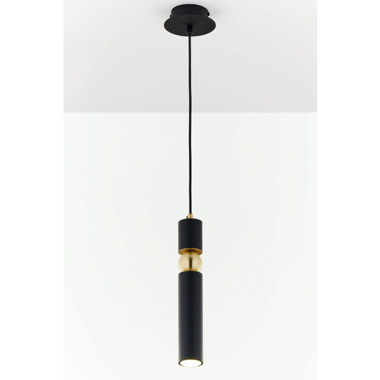 Lustra moderna neagra detaliu sferic auriu 1xGU10/60W Alas 2003 Jupiter