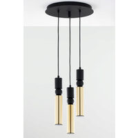 Lustra moderna neagra-aurie detalii sferice negre 3xGU10/60W Alas 2016 Jupiter