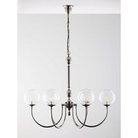 Candelabru modern linii elegante abajururi sticla 6xG9/60W Brilliante 2022 Jupiter