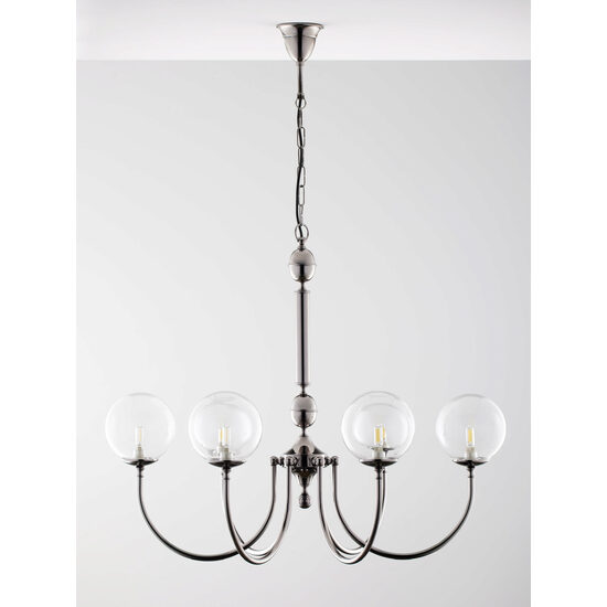 Candelabru modern linii elegante abajururi sticla 6xG9/60W Brilliante 2022 Jupiter