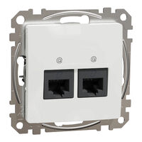 Priza date dubla RJ45 Cat.6 UTP alba Sedna Design, Schneider Electric SDD111462