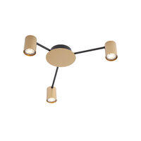 Plafoniera moderna negru-auriu 3xGU10/10W, Noa 01-4049 Smarter
